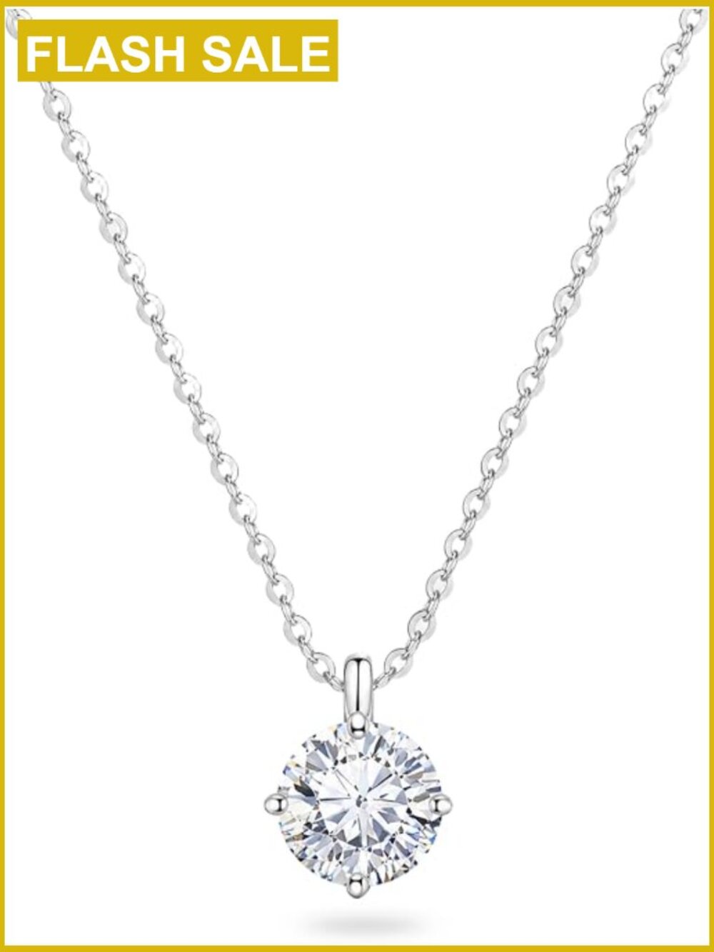 Dainty Cubic Zirconia Pendant Necklace 16-18" Hypoallergenic Gift
